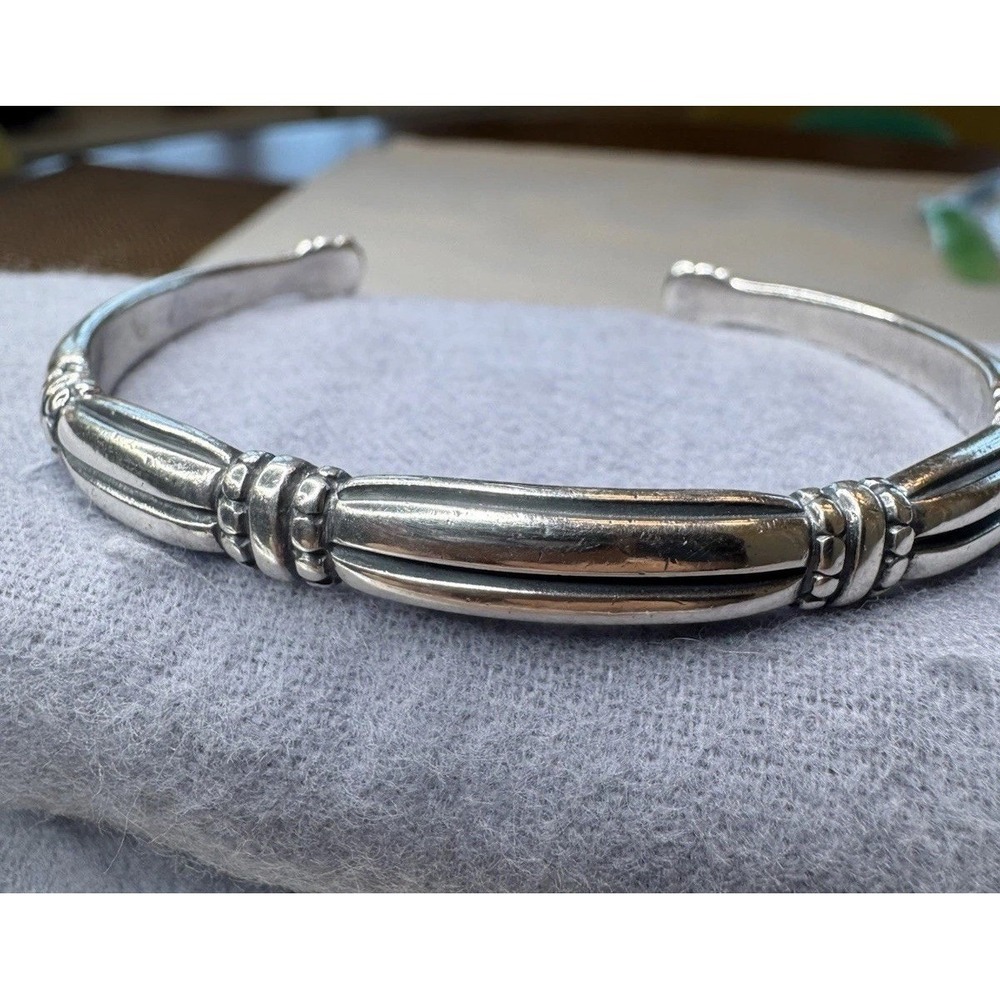 James Avery Thatch Cuff Bracelet Sterling Silver Retired Medium M 21.75g